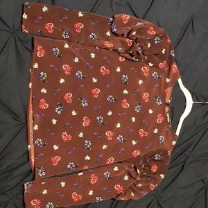 Express Floral Print Puff Sleeve Blouse (size xs)